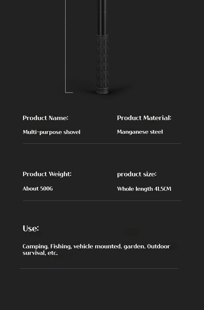 1PC Outdoor Foldable Camping Shovel – Multifunctional Hiking Entrenching Tool, Portable Garden & Survival Shovel