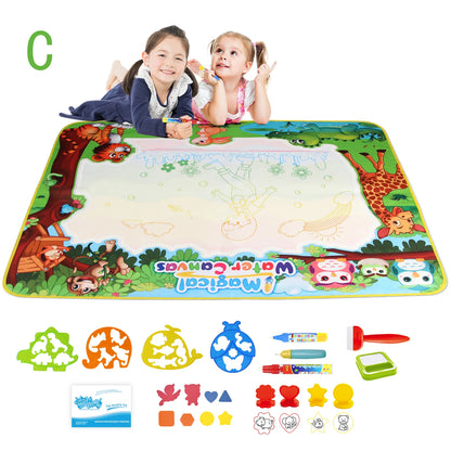 100x80CM Magic Water Drawing Mat – Reusable Doodle Board Montessori Educational Toy for Kids