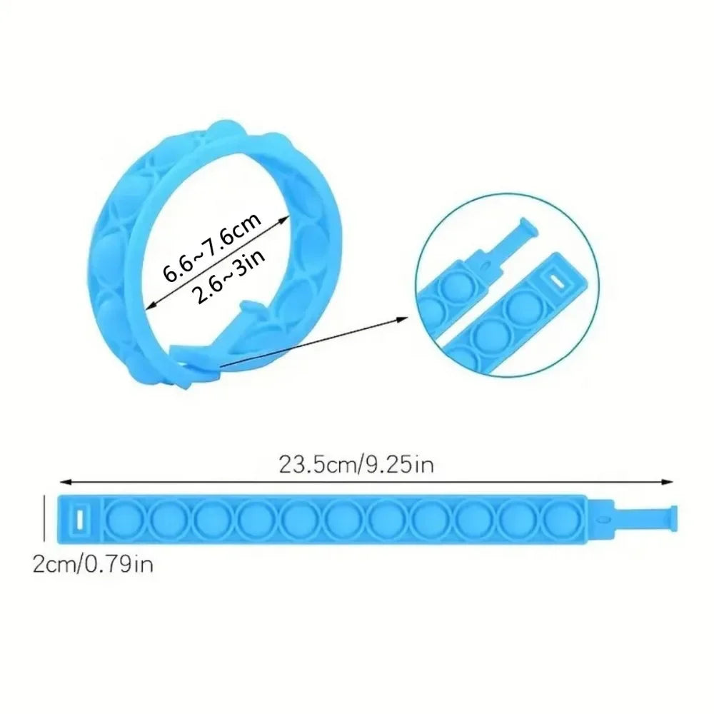 12/24/36PCS Silicone Colorful Bubble Wristband – Kids Party Favors, Birthday Gifts, Wedding Souvenirs, Carnival & Holiday Bracelets