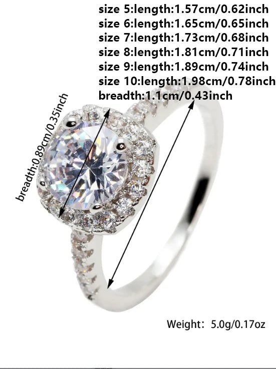 Moonso Luxury Cushion Silver Color Engagement Ring for Women – Elegant Zircon Designer Jewelry Gift R5604