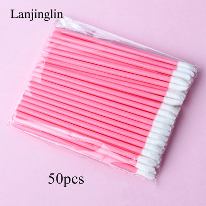Lanjinglin 5/50 Pcs Disposable Lip Brush Makeup Brushes – Lipstick Applicator Wands & Eyelash Extension Tool, Professional Beauty Accessories