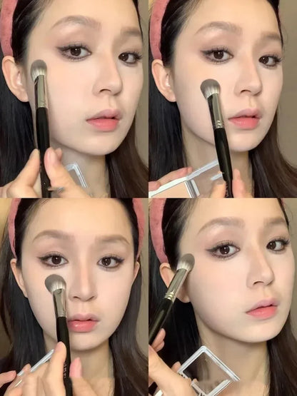 1/2PCS Peach Heart Blusher Brush – Small Flat Precise Brush for Powder, Cream & Liquid Blush