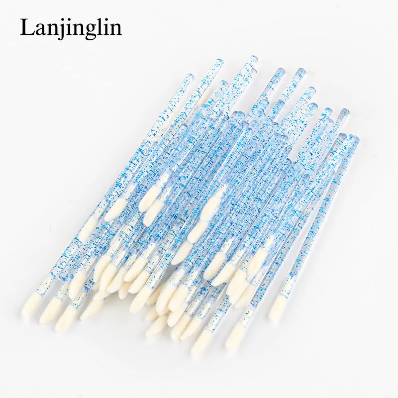 Lanjinglin 5/50 Pcs Disposable Lip Brush Makeup Brushes – Lipstick Applicator Wands & Eyelash Extension Tool, Professional Beauty Accessories