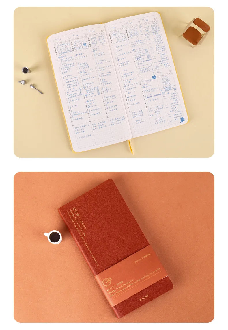 Kinbor Weekly Planner Notebook – Undated Daily & Monthly Agenda Journa